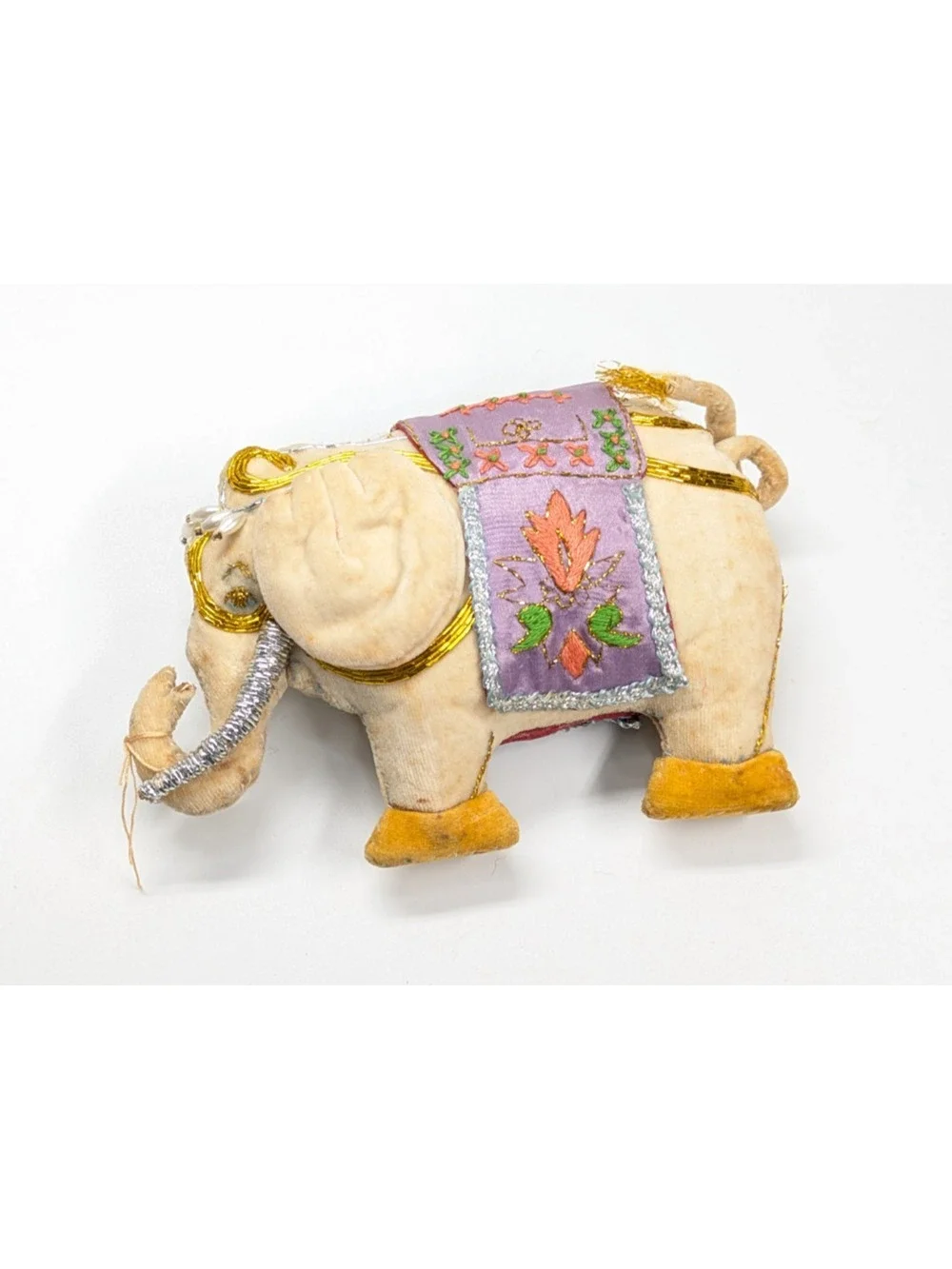 Vintage Cute Embroidered Plush Soft Elephant Christmas Ornaments 5.5